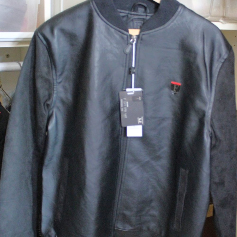 F Collection Vegan Leather Jacket Mens